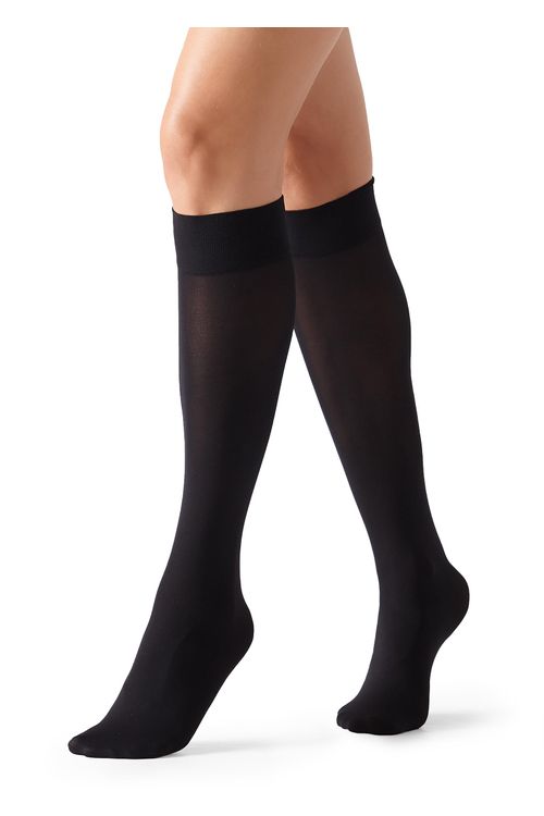 Meias Longas Transparentes Em Microfibra Fio 60 - Preto