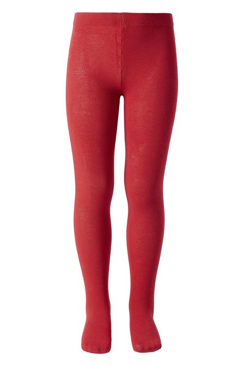 Meia-Calça Opaca Em Algodão Infantil - Vermelho