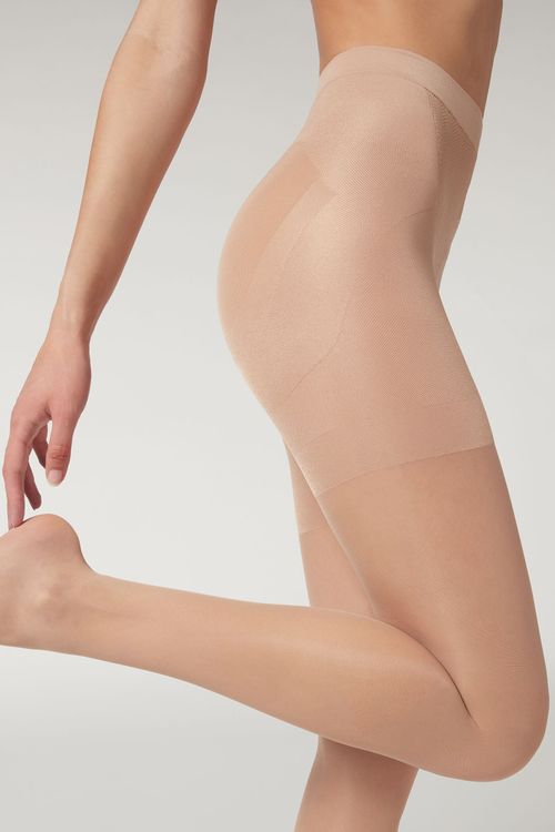 Meia-Calça Modeladora Transparente Fio 30 - Bege