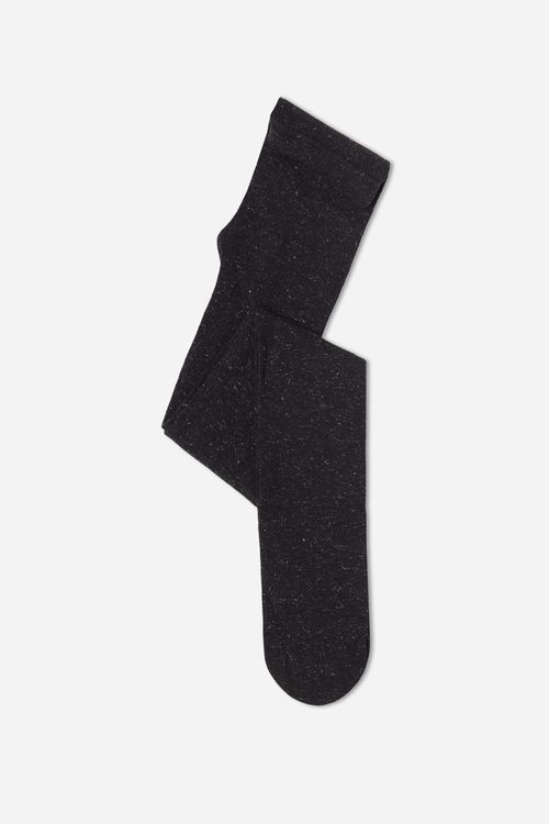 Meia-Calça Em Viscose Com Glitter Infantil - Preto