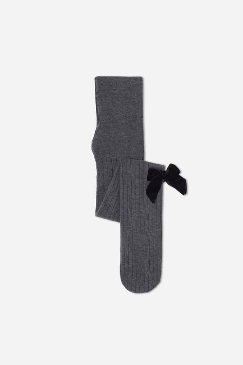 Meia-Calça Em Viscose Com Glitter Infantil - Cinza