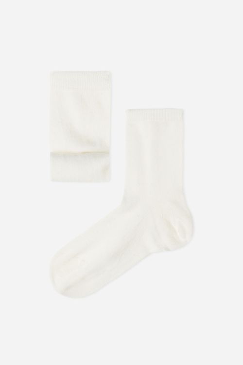 Meias Curtas Com Cashmere Infantil - Branco