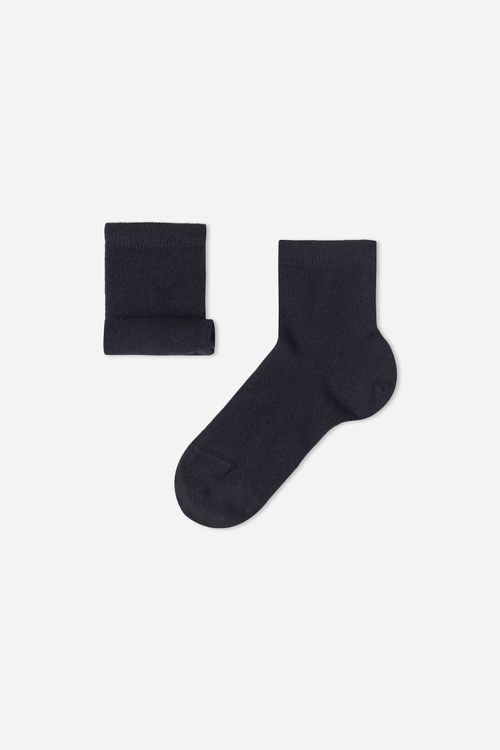 Meias Curtas Com Cashmere Infantil - Azul