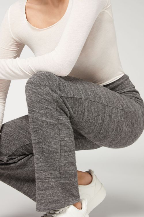 Legging Reta Com Cashmere - Cinza