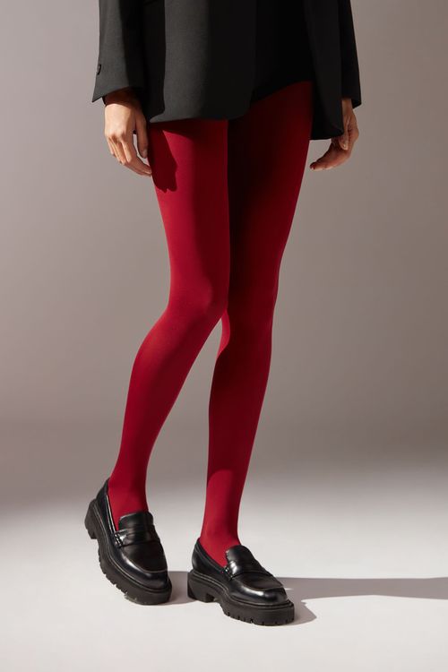 Meia-Calça Conforto Total Fio 50 - Vermelho