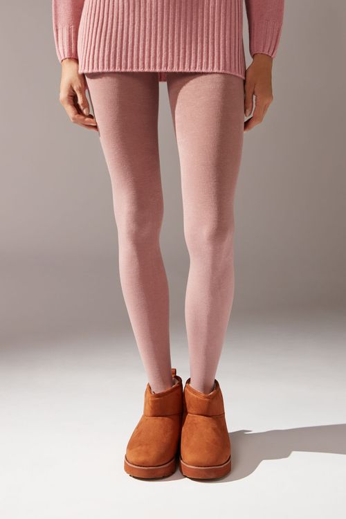 Meia-Calça Com Modal e Cashmere - Rosa