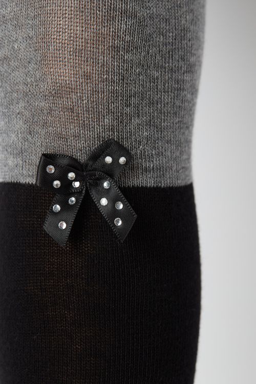 Meia-Calça Efeito Longuette Para Criança - Preto