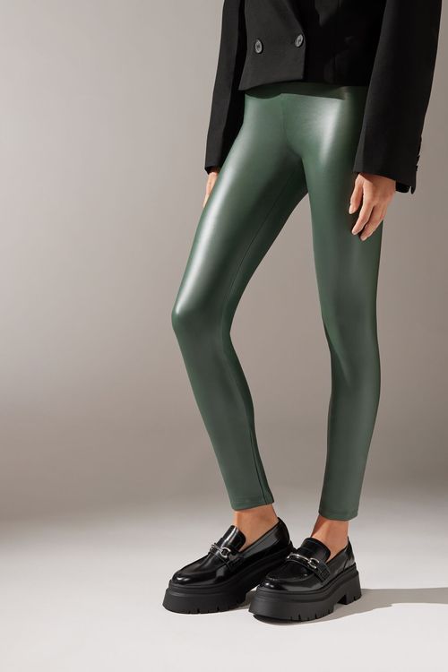 Legging Térmica Efeito Couro - Verde
