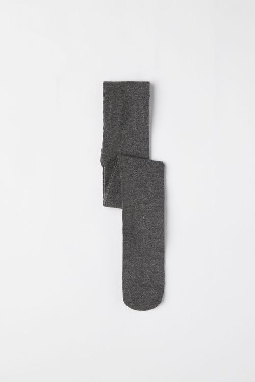 Meia-Calça Em Viscose Com Glitter Infantil - Cinza