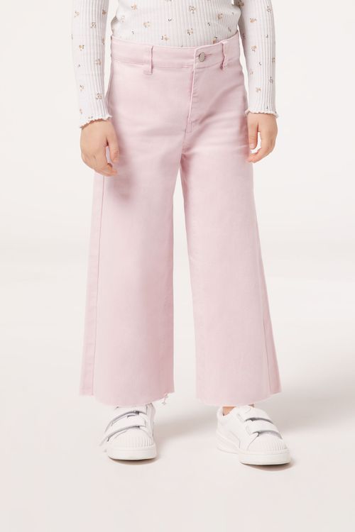 Calça Jeans Pantalona Infantil - Rosa