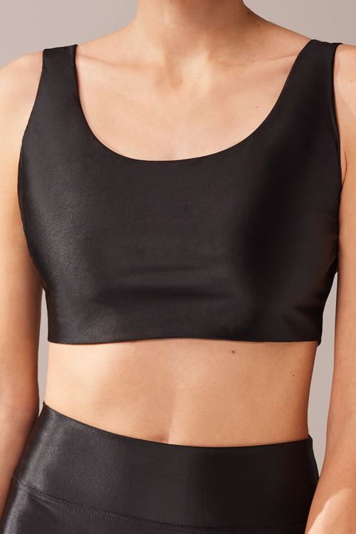 Top Superbrilhante Acetinado - Preto