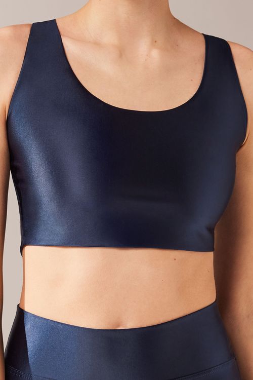 Top Superbrilhante Acetinado - Azul
