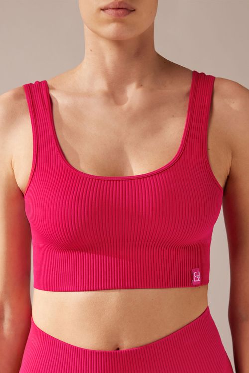 Top Esportivo Canelado Sem Costuras - Rosa