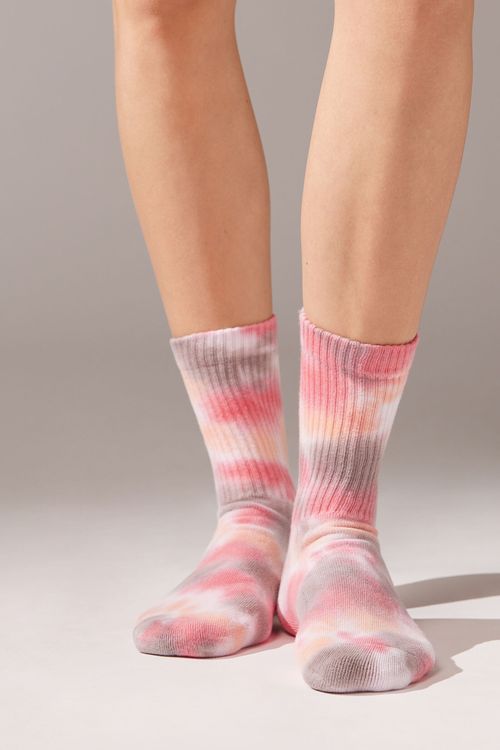 Meia Curta Sport Tie-Dye - Rosa