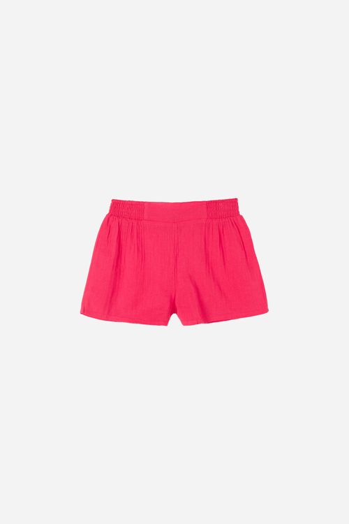 Shorts Infantil Em Algodão - Rosa