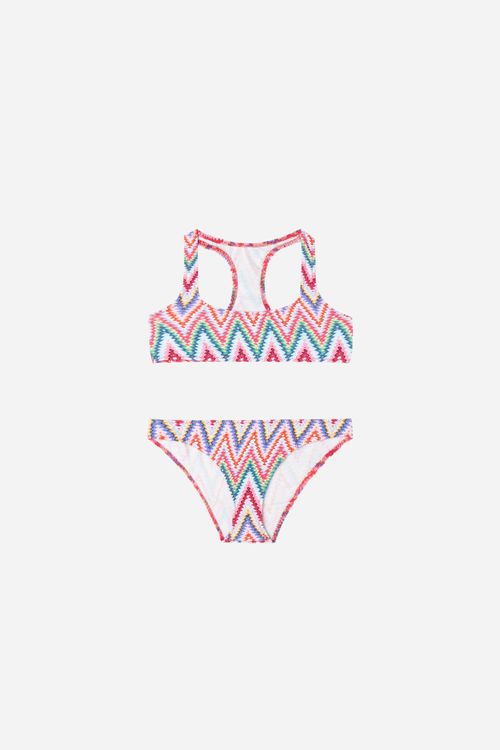 Biquíni Infantil Multicolor Chevron - Rosa