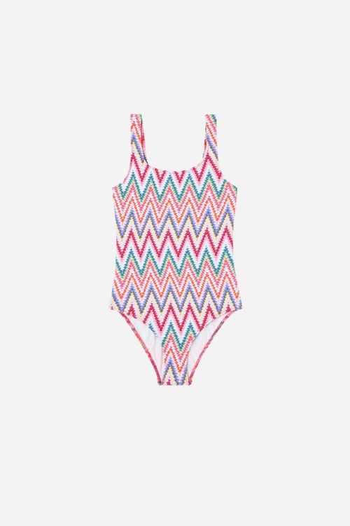 Maiô Infantil Multicolor Chevron - Rosa