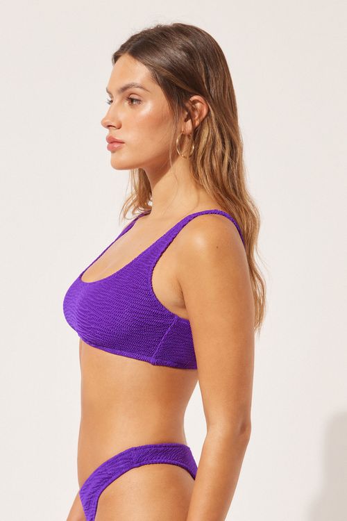 Parte De Cima De Biquíni Top Crinkle Waves - Roxo