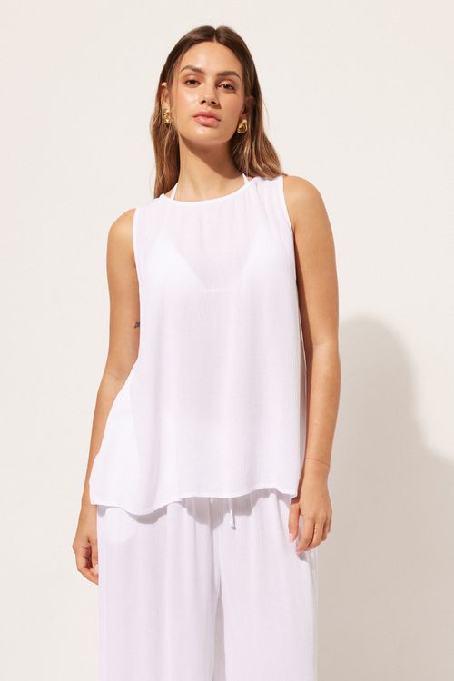 Regata Em Viscose - Branco