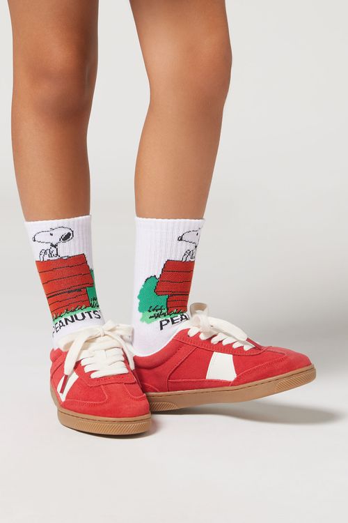 Meia Snoopy Infantil - Branco