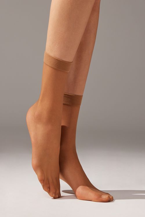 Meia Ultra Transparente Fio 8 - Bege