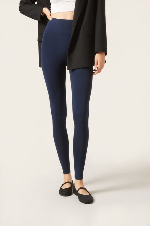 Legging Em Microfibra Ultra Opaca - Azul