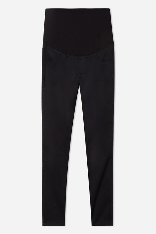Leggings Jeans De Maternidade - Preto