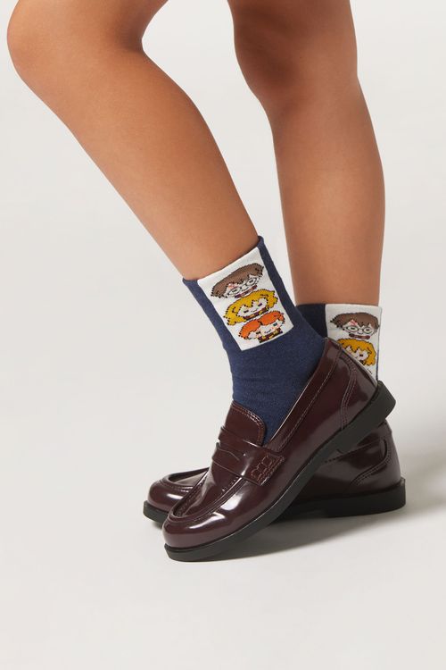 Meia Curta Harry Potter Infantil - Azul