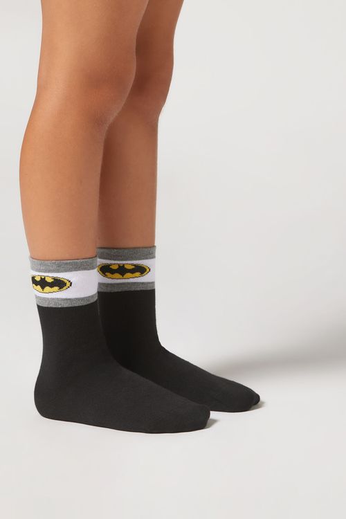 Meia Curta Batman Infantil - Preto