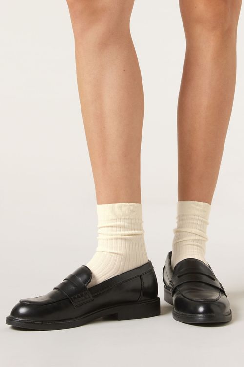 Meia Curta Com Cashmere - Off-White