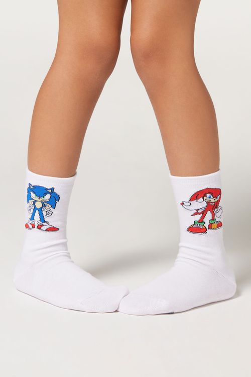 Meia Curta Sonic Infantil - Branco