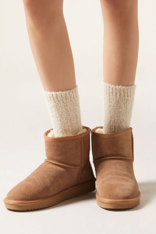 Meia Efeito Teddy - Off-White