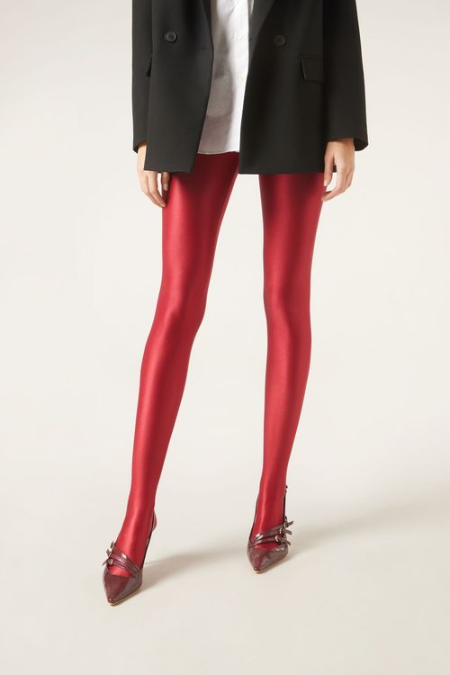 Meia-Calça Super Brilhante - Vermelho