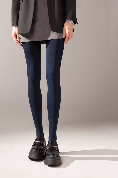 Meia-Calça Térmica Ultra Opaca - Azul