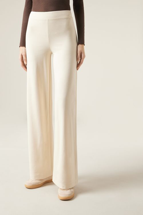 Legging Pantalona Em Malha Milano - Off-White