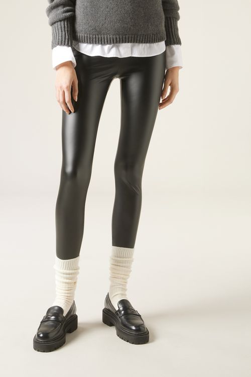 Legging Efeito Couro - Preto