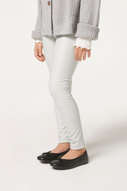 Legging Térmica Efeito Couro Infantil - Branco