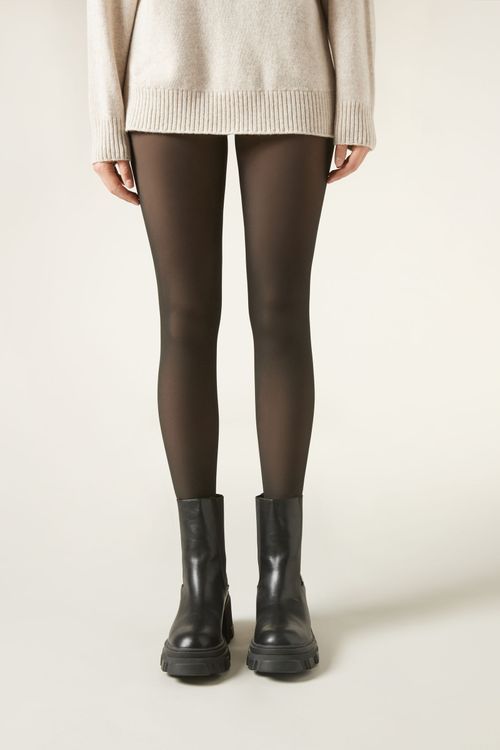 Meia-Calça Térmica Efeito Transparente Fio 120 - Preto