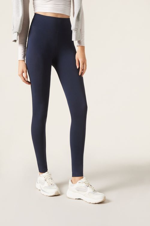 Legging Em Algodão Supima - Azul