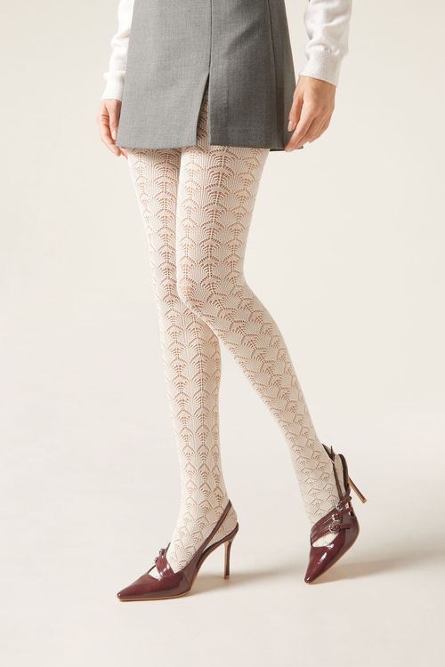 Meia-Calça Opaca Fio 100 Perfurada - Branco