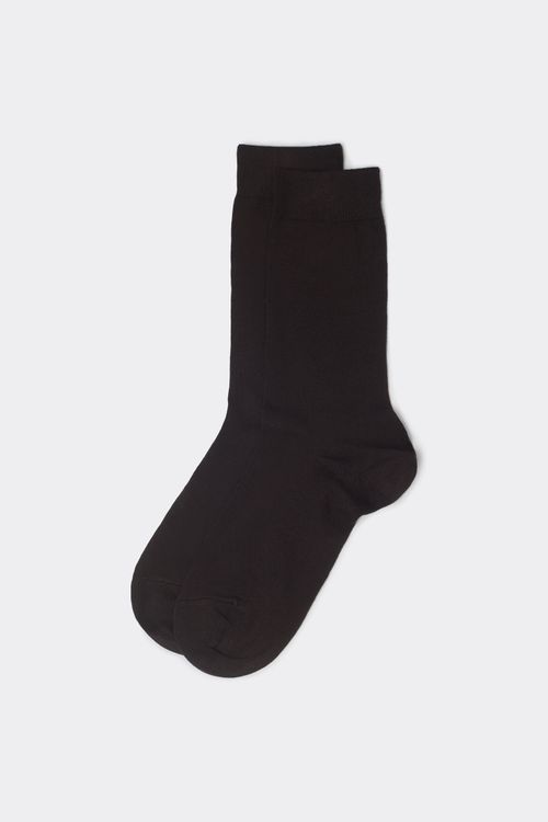 Meia Curta Com Cashmere Masculina - Marrom