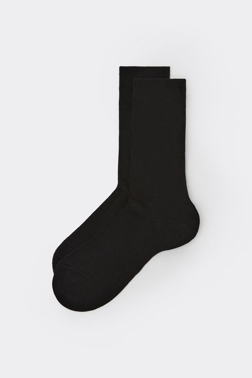Meia Curta Com Cashmere Masculina - Preto