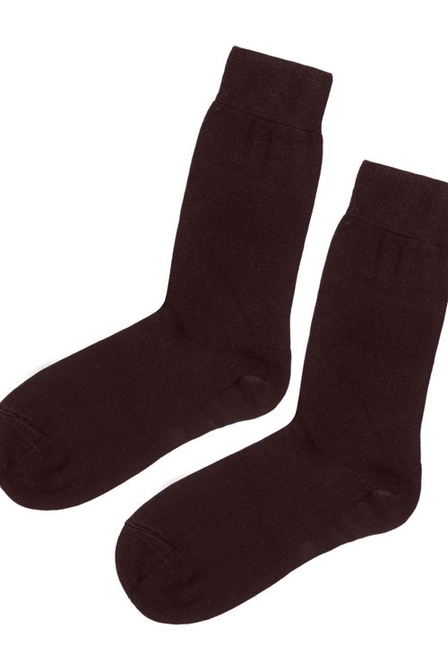 Meia Curta Em Cashmere Masculina - Marrom