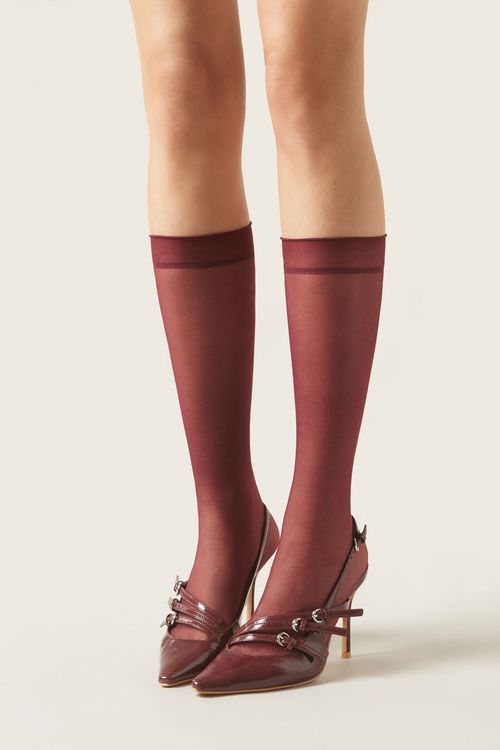 Meia Curta Em Tule - Vermelho