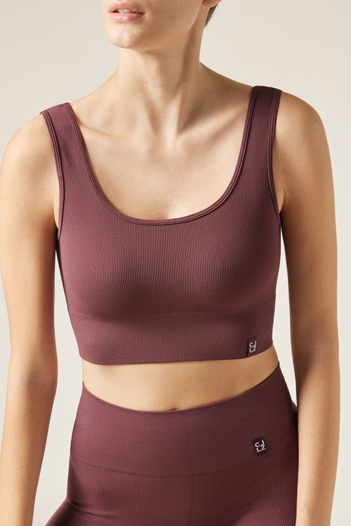Top Esportivo Canelado Sem Costuras - Vermelho