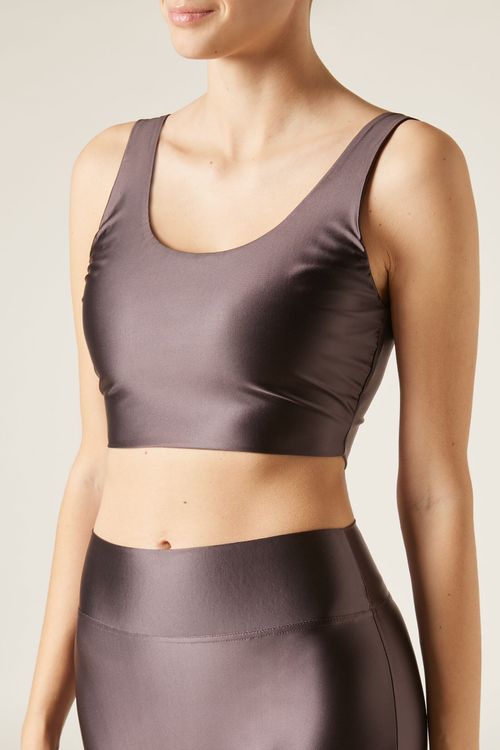 Top Superbrilhante Acetinado - Marrom