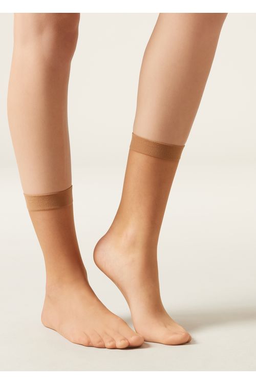 Meia Ultra Transparente Fio 8 - Bege